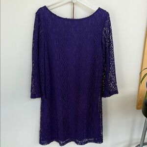 Elegant Purple Lace Dress